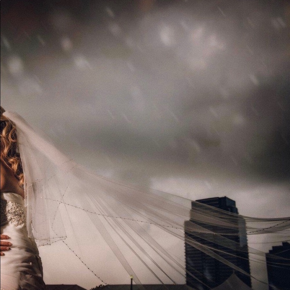 Designer Cathedral beaded wedding veil